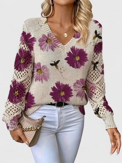 Aurélie | Pull élégant avec motif floral