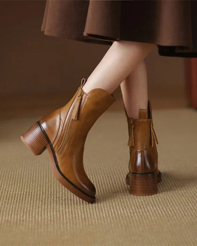 Garciel – Bottines noires en cuir à talon confort, élégantes et intemporelles
