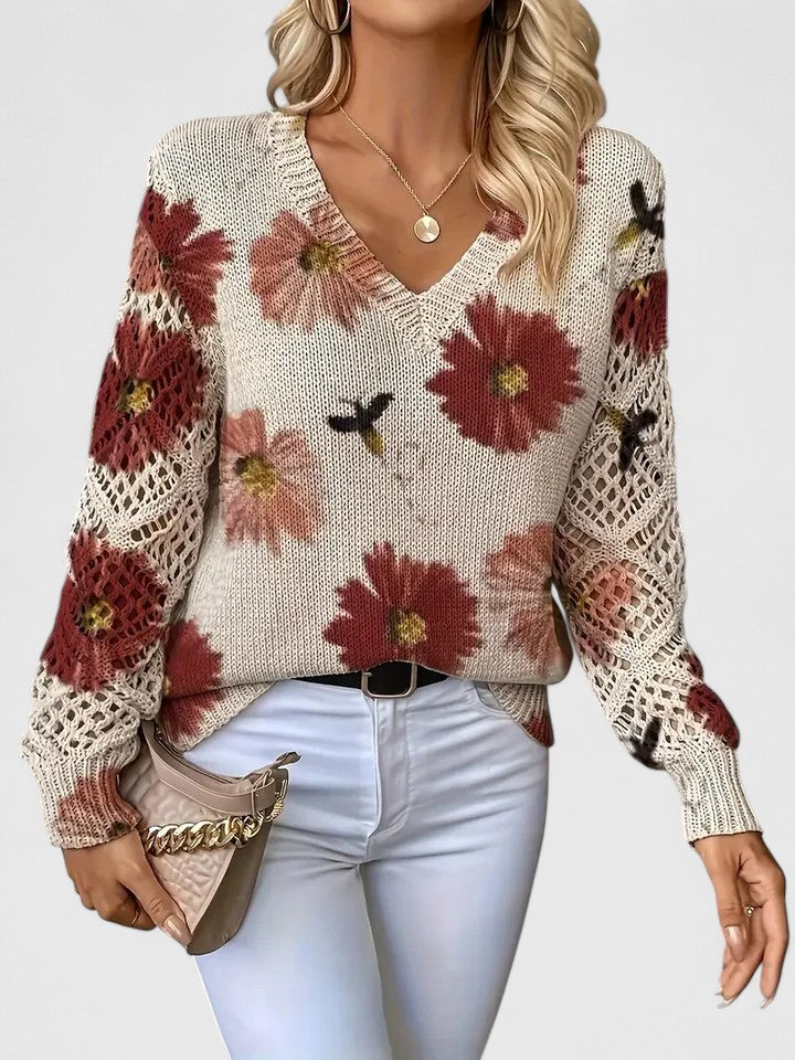 Aurélie | Pull élégant avec motif floral
