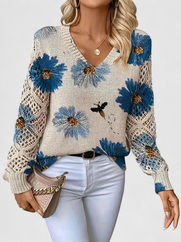 Aurélie | Pull élégant avec motif floral