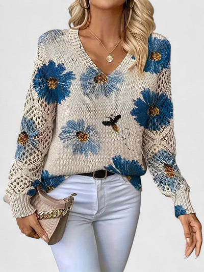 Aurélie | Pull élégant avec motif floral