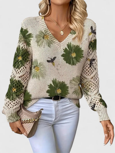 Aurélie | Pull élégant avec motif floral