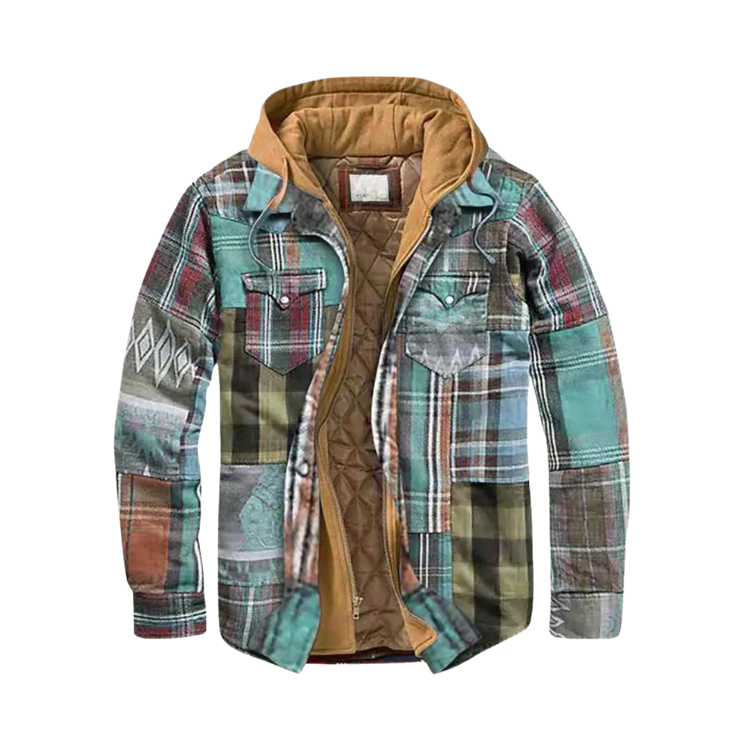 Yves - Veste patchwork à carreaux