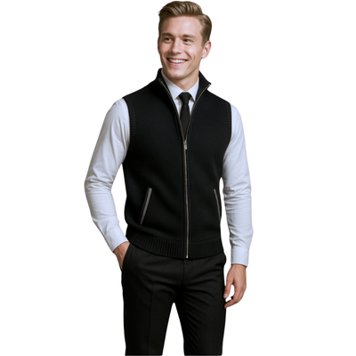 Le Gilet Tricot Levan | Gilet en tricot avec fermeture éclair intégrale