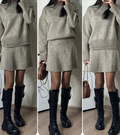Velara - Ensemble en maille - pull oversize + minijupe