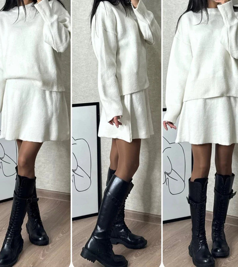 Velara - Ensemble en maille - pull oversize + minijupe