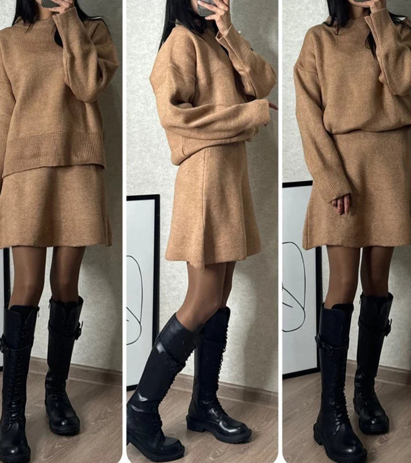 Velara - Ensemble en maille - pull oversize + minijupe