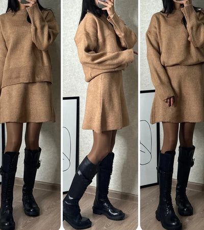 Velara - Ensemble en maille - pull oversize + minijupe