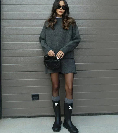 Velara - Ensemble en maille - pull oversize + minijupe