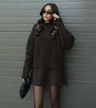 Velara - Ensemble en maille - pull oversize + minijupe